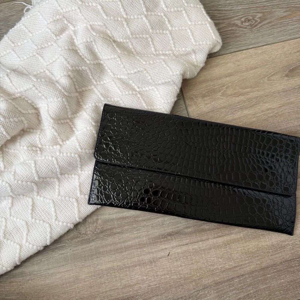 Croc-Embossed Evening Clutch